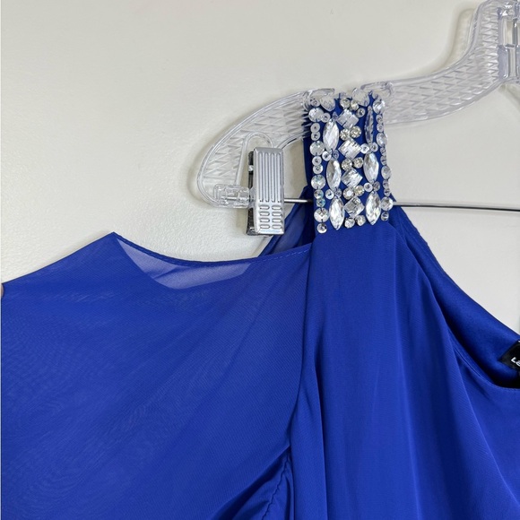 LAURA PLUS 14+ ELEGANT BLUE DRESS WITH SPARKLY BEADS 16W - Picture 10 of 13